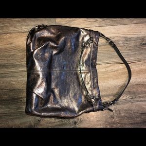 Silver Metallic Coach Bag